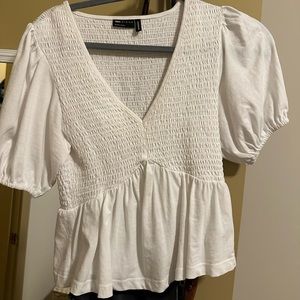 ASOS white smocked top